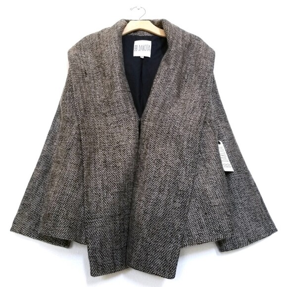 NWT BB Dakota Oversized Wool Shawl Collar Coat Woven Jacket Lagenlook Boho Taupe - Picture 1 of 9